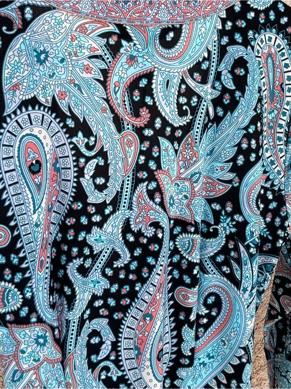 BCBG MaxAzria Adele 3/4 Sleeve Wrap Dress Paisley Boho Western Resort Career, M - Picture 9 of 16